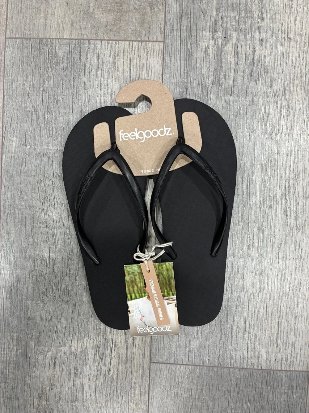 Feelgoodz Women’s Slimz Core Black Flip Flop Sandals Sz 10
